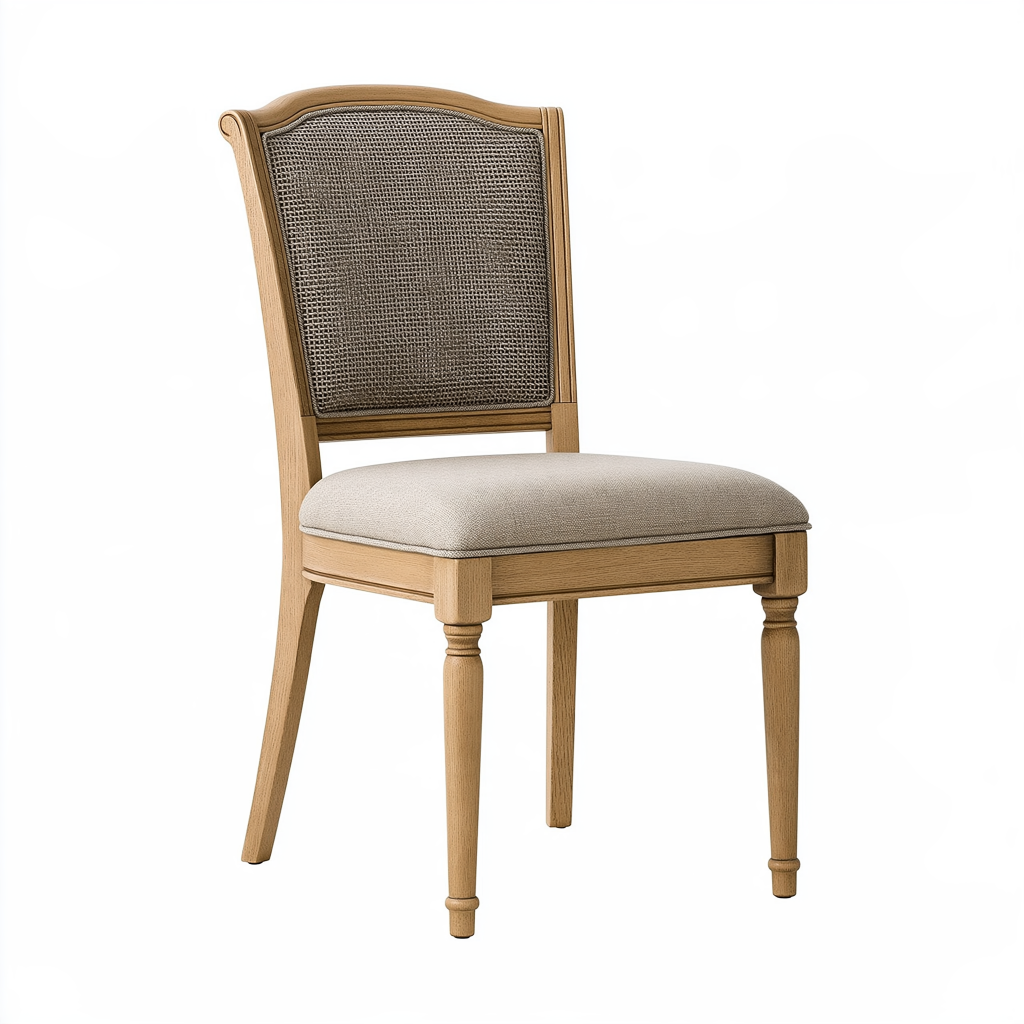 Chaise de salle à manger 50 x 58 x 98 cm bois beige dossier tressé style classique