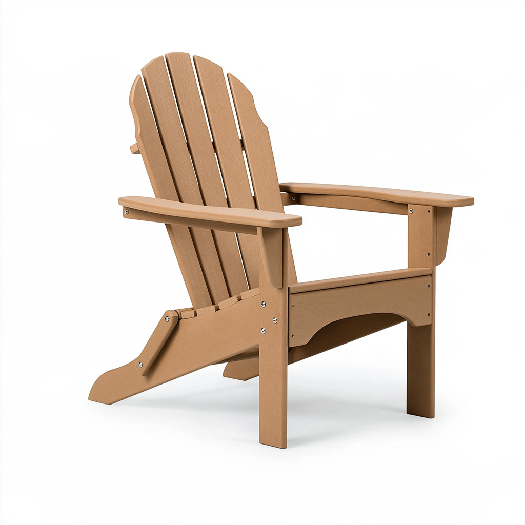Fauteuil de jardin 80 x 88 x 95 cm en matériau synthétique beige style Adirondack