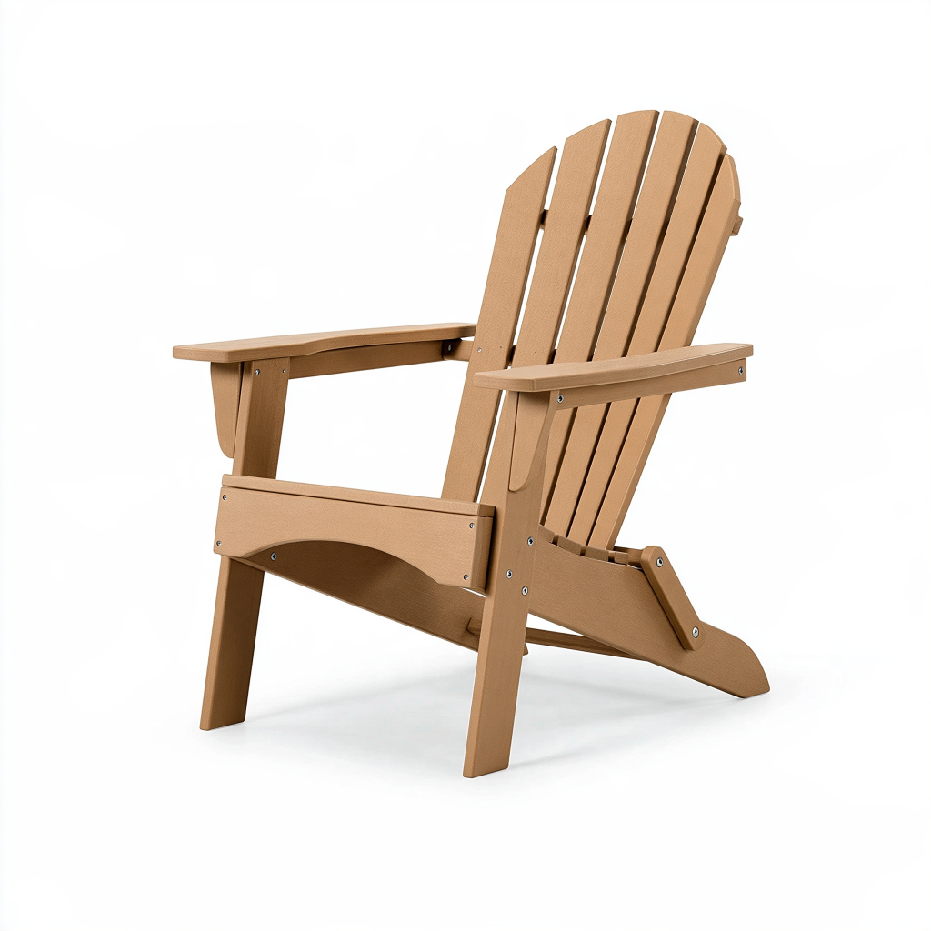 Fauteuil de jardin Adirondack 79 x 83 x 97 cm en plastique marron à dossier inclinable